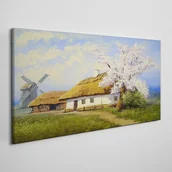 Obrazy i zdjęcia - PL Coloray Obraz Canvas Malarstwo Wieś Chata 120x60cm - miniaturka - grafika 1