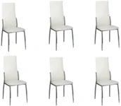 Krzesła - vidaXL Krzesła jadalniane, białe z chromowaną ramą x6 - miniaturka - grafika 1
