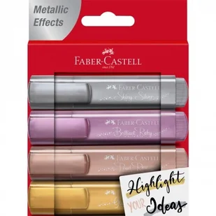 Faber Castell Zakreślacz 1546 metaliczny 4 kolory 154640 Faber Castell - Zakreślacze - miniaturka - grafika 2
