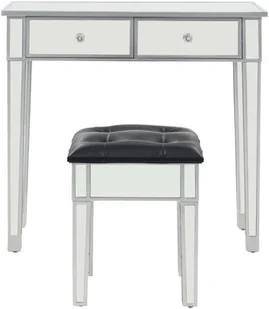 vidaXL Lustrzana toaletka ze stołkiem, MDF i szkło - Toaletki - miniaturka - grafika 4