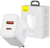 Ładowarki do telefonów - Baseus Ładowarka sieciowa USB PD QC 3.0 20W White CCXJ-B02 - miniaturka - grafika 1