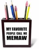 Pojemniki biurowe - 3dRose 3dRose ph_232527_1 15 cm"My Favorite People Call Me Memaw" uchwyt na długopisy do płytek - czarny ph_232527_1 - miniaturka - grafika 1