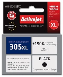 ActiveJet Tusz AH-305BRX zamiennik HP 305XL 3YM62AE Premium 20 ml black) - Tusze zamienniki - miniaturka - grafika 2