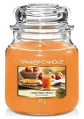 Świece - Yankee Candle Farm Fresh Peach Słoik średni 411g |  1631313E - miniaturka - grafika 1