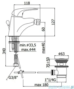 Paffoni Bateria bidetowa stojąca Duemila chrom DU131CR | - Baterie umywalkowe - miniaturka - grafika 2