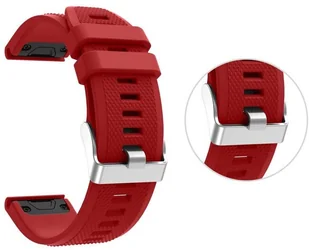 Alogy Gumowy pasek karbon do Garmin Fenix 5/5 Plus/6/6 pro czerwony 6823X2 - Akcesoria do smartwatchy - miniaturka - grafika 3