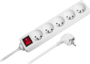 Przedłużacz biały 5 gniazd z przełącznikiem 5m - Listwy zasilające - miniaturka - grafika 3