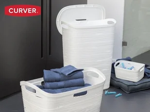 Curver Kosz na bieliznę Ribbon, biały, 49 l - Kosze na bieliznę - miniaturka - grafika 6