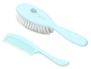 BabyOno Szczotka i grzebyk do włosów dla dzieci i niemowląt super miękkie włosie niebieska - Szczoteczki do zębów dla dzieci - miniaturka - grafika 2