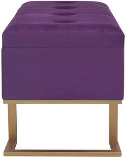 vidaXL Ławka ze schowkiem, 105 cm, fioletowa, aksamitna vidaXL - Ławki do przedpokoju - miniaturka - grafika 4