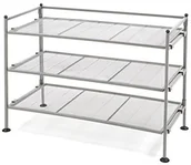 Szafki na buty - Seville Classics she99905 uniwersalny i szafka na buty z 3 półkami, regał na buty, metalowy, satynowane Szary, 67.3 x 31 x 48.5 cm SHE99905 - miniaturka - grafika 1