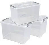 Pudła i pojemniki do przechowywania - Curver Handy + zestaw pudełek do przechowywania, tworzywo sztuczne, przezroczyste, 3 x 65 l - miniaturka - grafika 1