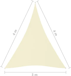 vidaXL Trójkątny żagiel ogrodowy, tkanina Oxford, 3x4x4 m, kremowy vidaXL - Parasole ogrodowe - miniaturka - grafika 7