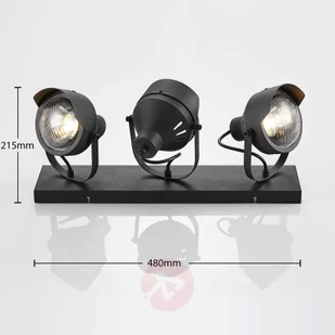 Lampenwelt com Spot sufitowy Henega, reflektor, czarny, 3-pkt. - Lampy sufitowe - miniaturka - grafika 4