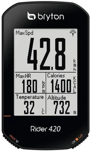 Bryton Bryton Rider 420 T Bike Computer with Speed Sensor/Candence Sensor/Heart Rate Monitor, black 2020 Zegarki GPS 13300511 - Liczniki rowerowe Bryton Bryton Rider 420 T Bike Computer with Speed Sensor/Candence Sensor/Heart Rate Monitor, black 2020 Zegarki GPS 13300511 - Liczniki rowerowe - miniaturka - grafika 1