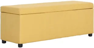 vidaXL Ławka ze schowkiem, 116 cm, żółta, poliester vidaXL - Ławki do przedpokoju - miniaturka - grafika 2