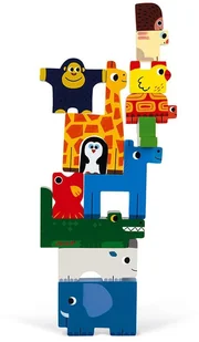 Janod Układanka drewniana piramida Zwierzęta, - Klocki - miniaturka - grafika 13