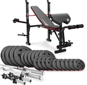 Pozostały sprzęt siłowy - Hop-Sport Zestaw kulturystyczny Premium 105kg z ławką HS-1055 18826 - miniaturka - grafika 1