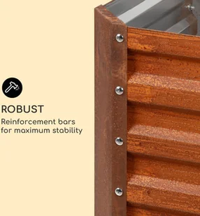 Blumfeldt Blumfeldt Rust Grow, ogrodowa grządka podwyższona, ocynkowana blacha stalowa, rdzawe wykończenie GDMB4-Rust120*60*60 - Skrzynie ogrodowe - miniaturka - grafika 5