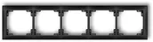 Klawisze i ramki - Karlik Deco Soft czarny mat ramka 5-krotna 12DRSO-5 12DRSO-5 - miniaturka - grafika 1