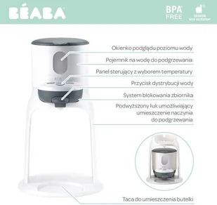 Beaba Bibexpresso Ekspres do mleka 2w1 White/grey - Podgrzewacze butelek i sterylizatory - miniaturka - grafika 6