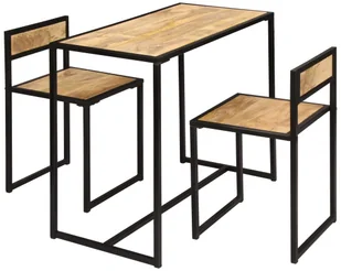 vidaXL 3-częściowy zestaw jadalniany, lite drewno mango - Stoły z krzesłami - miniaturka - grafika 3