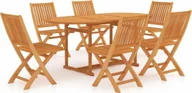 Meble ogrodowe - vidaXL 7-częściowy zestaw mebli ogrodowych lite drewno tekowe 3059563 - miniaturka - grafika 1