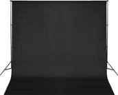 Akcesoria fotograficzne - vidaXL System zawieszenia tła z czarnym tłem 600 x 300 cm 160061 - miniaturka - grafika 1