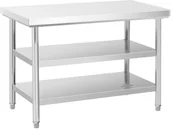 Stoły gastronomiczne - Royal Catering Catering Stół roboczy - 3 poziomy - 120 x 70 cm - 600 kg - stal nierdzewna RCWT-120X70-3L-E RCWT-120X70-3L-E - miniaturka - grafika 1
