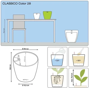 Lechuza Donica Classico Color 28 ALL-IN-ONE, muszkatołowa, 13203 - Donice - miniaturka - grafika 8