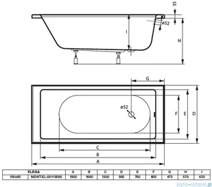 Massi ELEGA 190x90 MSWT-EL-00119090 - Wanny - miniaturka - grafika 3