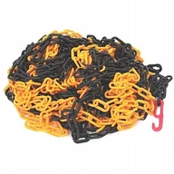 Łańcuchy i liny stalowe - Łańcuch Plastikowy Ostrzegawczy Fi 6 mm 25m + Haki - miniaturka - grafika 1