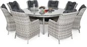 Meble ogrodowe - HOME &amp; GARDEN Meble ogrodowe technorattanowe Bristol Round Elegant 180 cm Light Grey / Grey Melange  8+1 401530 - miniaturka - grafika 1