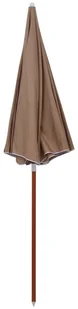 vidaXL Parasol na stalowym słupku, 240 cm, kolor taupe vidaXL - Parasole ogrodowe - miniaturka - grafika 2