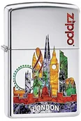 Akcesoria turystyczne - ZIPPO Zapalniczka unisex London wiatroszczelna, polerowane na wysoki połysk, chrom 60002862 - miniaturka - grafika 1
