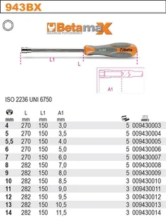 Beta KLUCZ NASADOWY DŁUGI BETAMAX 9MM 943BX/9 - Klucze i nasadki - miniaturka - grafika 2