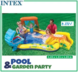 Intex Brodzik Dinozaur ze zjeżdżalnią 249x191 cm 57444NP - Place zabaw Intex Brodzik Dinozaur ze zjeżdżalnią 249x191 cm 57444NP - Place zabaw - miniaturka - grafika 1