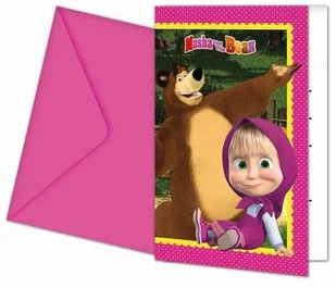 GoDan Zaproszenia Masza i Niedźwiedź 6 sztuk - Kartki okolicznościowe i zaproszenia - miniaturka - grafika 2