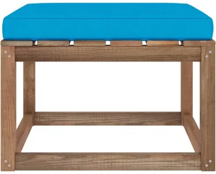 VidaXL Lumarko Podnóżek ogrodowy z jasnoniebieską poduszką 3067264 VidaXL - Pufy i podnóżki - miniaturka - grafika 3