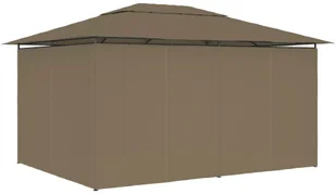 vidaXL Namiot ogrodowy z zasłonami, 4 x 3 m, taupe, 180 g/m 312232 - Pawilony ogrodowe - miniaturka - grafika 15