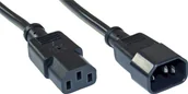 Kable - InLine Kabel zasilający Kabel zasilający 3 pin IEC C13 do C14 męski na żeński czarny 0.3 m 16603A - miniaturka - grafika 1