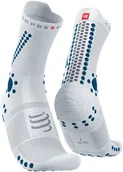 Skarpetki sportowe męskie - Compressport Skarpetki do biegania trailowe ProRacing Socks V4 Trail biało-niebieskie - miniaturka - grafika 1