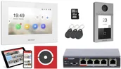 Wideodomofony - Euratech Hikvision biały zestaw Hikvision WiFi 7" MiFare + breloki + karta microSD 32 Gb - miniaturka - grafika 1