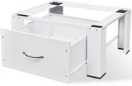 Akcesoria i części do pralek i suszarek - vidaXL vidaXL Podest pod pralkę z szufladą w białym kolorze - miniaturka - grafika 1
