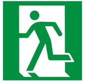 Akcesoria do bram - Znak informacyjny DRZWI EWAKUACYJNE W LEWO - miniaturka - grafika 1