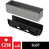 Syfony - Alca PLAST Alcaplast Odwodnienie zewnętrzne szczelinowe asymetryczne z rewizją 100 mm stal nierdzewna AVZ101S-R321R ! - miniaturka - grafika 1