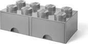 Pojemniki na zabawki - Lego Pojemnik "Brick 8" w kolorze szarym z szufladami - 50 x 18 x 25 cm - miniaturka - grafika 1