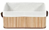 Koszyki łazienkowe - Compactor kosz do przechowywania bambusowy Bamboo naturalny bambus len 32 x 25 x 15 cm - miniaturka - grafika 1