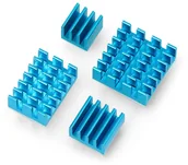 Podzespoły elektroniczne - Raspberry Pi OEM Zestaw radiatorów do 4B - z taśmą termoprzewodzącą - niebieskie - 4szt. DNG-18748 - miniaturka - grafika 1