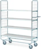 Wózki magazynowe - AJ Produkty Wózek z półkami, 4 półki, 200 kg, 1200x425x1565 mm - miniaturka - grafika 1